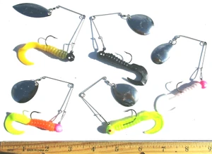 5ct Assorted 1/8oz GRUB SPINNERBAITS Bass Trout Crappie Walleye Lures Spinners - Picture 1 of 2