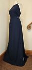 MONSOON £130 NEW Navy backless lace maxi dress size 16 evening long party blue