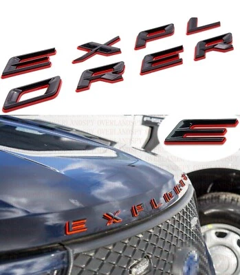 Se adapta a Ford Explorer Sport capó letras negro brillante rojo, se adapta a 20-23 todos los modelos Foto 1 de 4
