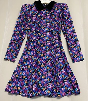 Vintage Jessica McClintock Gunne Sax Dress Size 7/8 Floral Cottagecore Prairie - Image 1 of 4