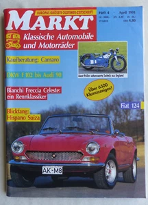 Oldtimer Markt Heft 4/1991 - Fiat 127 DKW F102 Audi 90 Bianchi Freccia Camaro - Bild 1 von 4