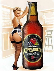 BOTELLA KOPPARBERG SEXY PIN UP CHICA PLACA DE METAL BARRA HOMBRE CUEVA GARAJE 20x30cm - Imagen 1 de 1