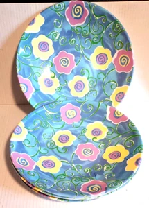 Gibson Floral Melamin Essteller 11" Flache Schüssel Form - 6er Set - Bild 1 von 6