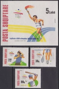 F-EX49445 ALBANIA MNH 1992 OLYMPIC GAMES BARCELONA BASEBALL ATHLETISM. - Picture 1 of 1