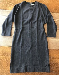 Vestido de Colección Gianfranco Ferre Mujeres EU 44 US 8 Lana Movible Ala de Murciélago Manga 3/4 Gris - Imagen 1 de 12