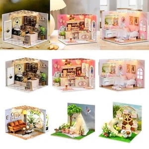 DIY Doll House Kit with Furniture DIY Mini Wooden House Model for Children's - Picture 1 of 19