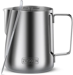 Milk Frothing Pitcher, 20Oz Espresso Steaming Pitchers Stainless Steel Cappuccin - Picture 1 of 8