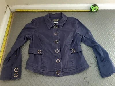 Chaqueta Live A Little Talla Grande Púrpura Botones Metálicos #S39 Foto 1 de 4