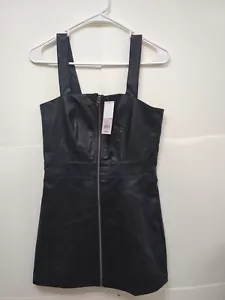 Mini abito donna ecopelle zip davanti pinafore - Wild Fable nero XXS - Foto 1 di 4