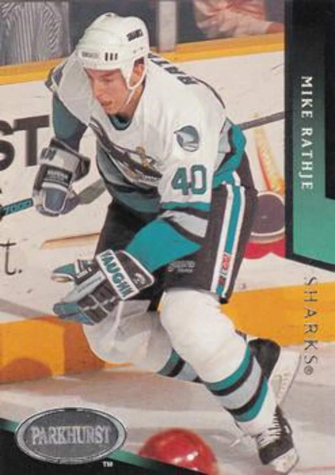 #458 Mike Rathje - San Jose Sharks - 1993-94 Parkhurst Hockey - Image 1 of 1