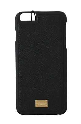 DOLCE & GABBANA Phone Case Black Dauphine Leather Logo iPhone6 Plus RRP  $180  - Image 1 of 4