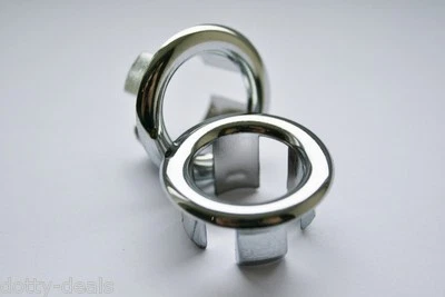 Bathroom Basin Ceramic Sink 1x Open Hole Overflow Cover Chromed Trim 3 Styles - Image 1 of 3