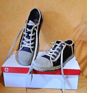Rieker Schnürer Größe 39 Olive/Grau mit Beige - Bild 1 von 5