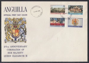 Anguilla Scott 315-8 FDC - Queen's Coronation 25th Anniv - Picture 1 of 1
