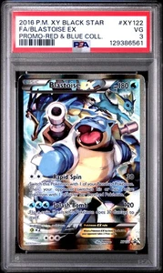 2016 Pokemon XY Black Star Promo #XY122 Full Art Blastoise Ex Red & Blue PSA 3 - Picture 1 of 2