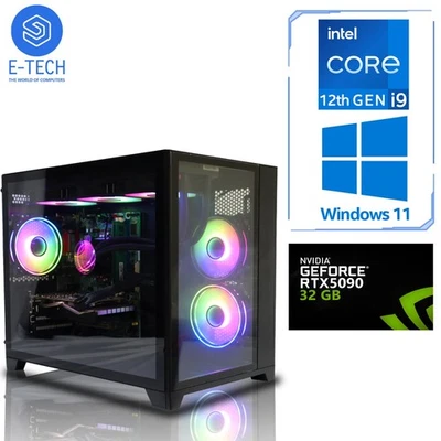 Gaming PC Intel i9 12900KF 64GB DDR5 32GB NVIDIA RTX 5090 2TB M.2 SSD Windows 11 - Image 1 of 4