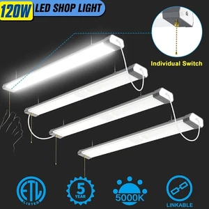 4-PACK 120W LED Shop Light Linkable Fixture for Garage Workshop Office Airport - Picture 1 of 12