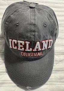 Neu Island Original grau bestickt Denim Mütze Neu mit Etikett - Bild 1 von 5