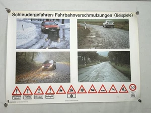 Fahrschule Lehrtafel Schleudergefahr Fahrbahnverschmutzung VW Golf Passat - Bild 1 von 8