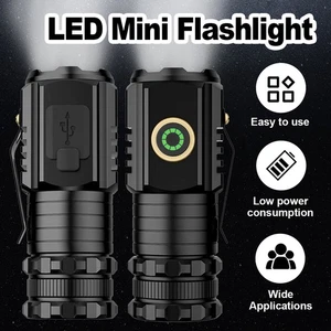 Linterna Con Indicador de Potencia Llavero Recargable Multifuncional Con Clip - Imagen 1 de 10