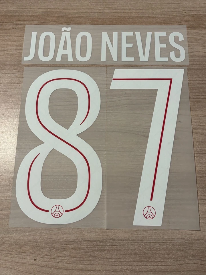 Flocage officiel JOAO NEVES N°87 UEFA PSG 2025/2026 home domicile vendeur pro - Photo 1/1