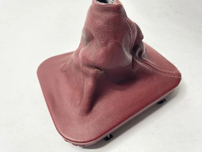 96-02 BMW Z3 Roadster Shifter  Cover Leather Shift Knob 5 Speed Manual OEM Red - Image 1 of 4