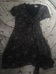 Ladies Apricot Black Star Short Dress Size Uk 12 - Picture 1 of 3