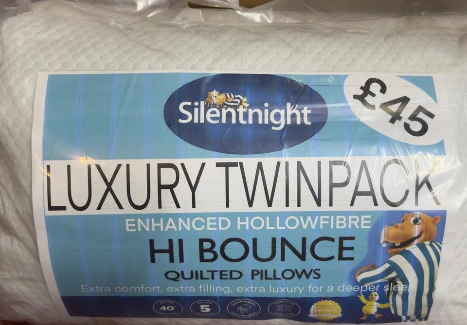 💤 Paquete doble de almohadas acolchadas de alto rebote Silentnight Luxury - fibra hueca mejorada Foto 1 de 1