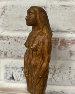 Vintage 80er Jahre Handarbeit & bemalter Ton? Skulptur Akt Indianerin 8 Zoll - Bild 1 von 15