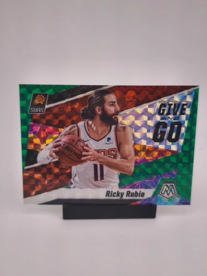 2019-20 Panini Mosaic - Give and Go Ricky Rubio #12 Green Mosaic Prizm - Image 1 of 1