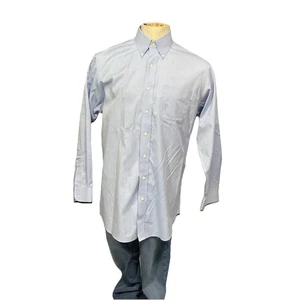 Camisa de manga larga Jos A Bank Travelers ajuste a medida azul botón delantero 16,5-34 - Imagen 1 de 3