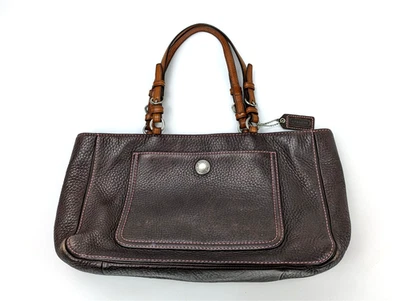 Bolso de Hombro COACH Chelsea Cuero Guijarro Marrón Chocolate De Colección Foto 1 de 4