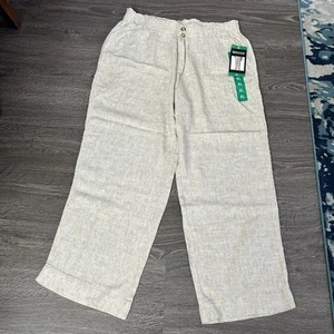 Pantaloni donna Briggs lino rayon gamba larga pull-on taglia XL ELASTICO IN VITA - Foto 1 di 15