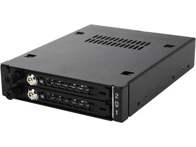 ICY DOCK MB492SKL-B Industrial Full Metal 2 x 2.5" SATA/SAS HDD & SSD Mobile - Image 1 of 4