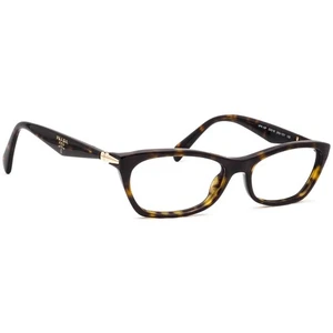 Prada Eyeglasses VPR 15P 2AU-1O1 Dark Havana Semi Cat Eye Frame Italy 53[]16 135 - Picture 1 of 6