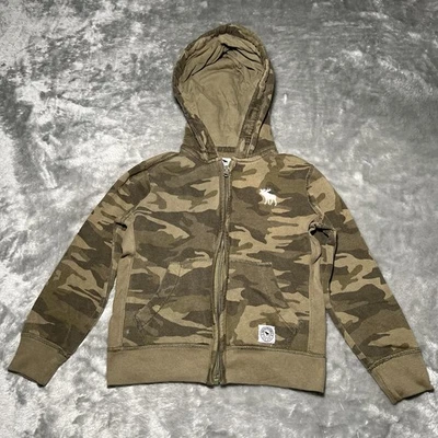 Abercrombie Kids Size 5/6 Hoodie Green Camo Fleece Zip Pullover Y2K - Image 1 of 4