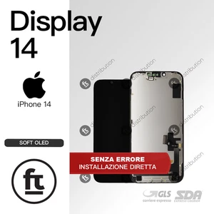 APPLE DISPLAY IPHONE 14 OEM SOFT OLED PARTE ORIGINALE NO ERRORE SCHERMO - Foto 1 di 1