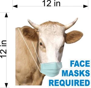 MASCARILLA FACIAL VACA MARRÓN REQUIERE CALCOMANÍAS DE VINILO ESCAPARATE (ELIGE TU TALLA Y LVSR) - Imagen 1 de 11