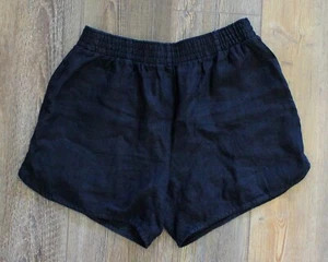 Outerknown Shorts Medium Black Linen Pull On Elastic Waist Casual Pockets - Picture 1 of 4