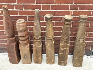 6 Antique Bed Post Legs ~ Salvaged Pieces, Hardwood, RePurpose, Furniture Parts - Picture 1 of 12