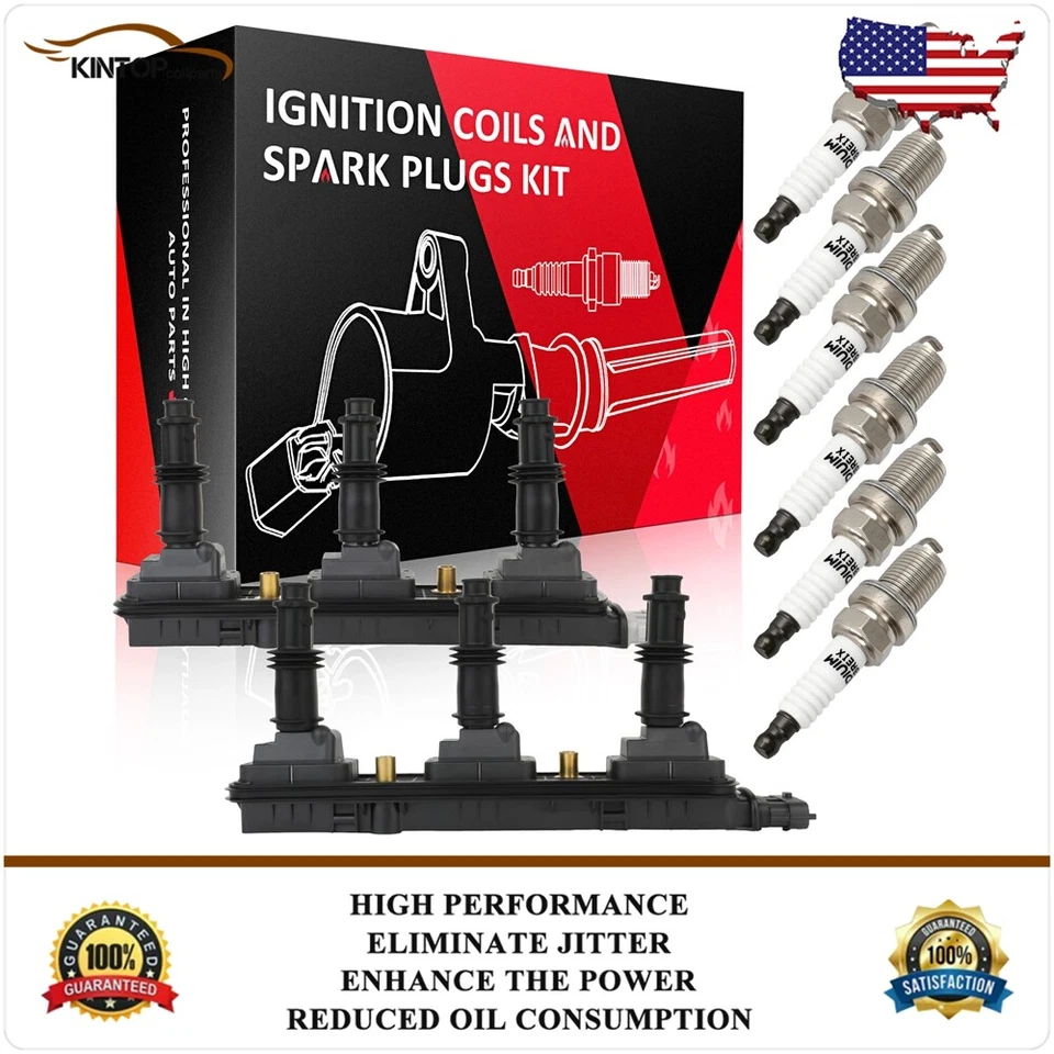 Ignition Coils & Spark Plugs For Saturn LS LS1 LW1 2000 LS2 LW2 3.0L 2000 - Image 1 of 4