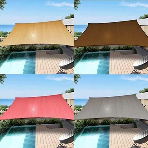 CRnets Rectangle Sun Shade Sail UV Block Canopy Cover Backyard Patio Lawn Garden - Picture 1 of 25
