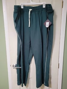 Pantalones para correr de punto para mujer Ava & Viv talla grande talla 2X (20-22W) verde tira blanca - Imagen 1 de 11