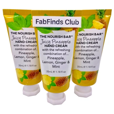 The Nourish Bar Juicy Pineapple Hand Cream Sealed 3.54oz (3x1.18oz) Travel Sz - Image 1 of 4