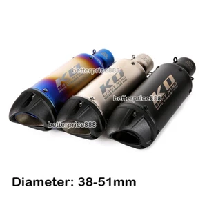 Universal Motorcycle Street Bike ATV Exhaust Muffler Tail Escape With ABS End - Picture 1 of 10