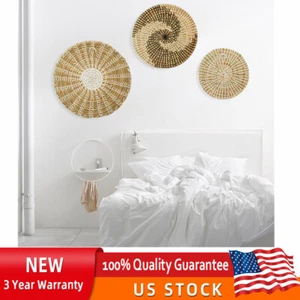 3pcs Set Wall Basket Boho Decor Woven Decor Baskets Hanging Wall Art for Bedroom - Picture 1 of 12