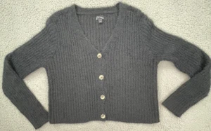 Art Class Sweater Girls Size XL 14/16 Black Cropped Button Front Long Sleeve - Picture 1 of 9