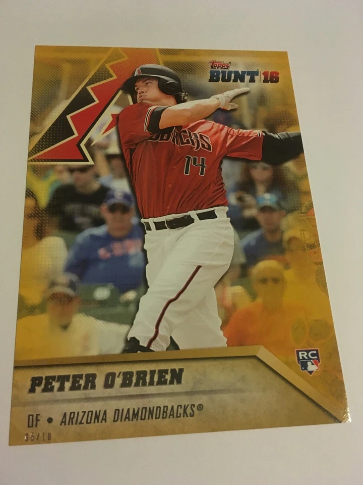 2016 Topps BUNT 5x7 Peter O'Brien Dbacks RC 134 Gold #’d 03/10 Physical Card - Image 1 of 1