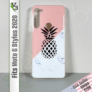 Case for Moto G Stylus 2020 - Pineapple | Pink Marble | Slim & Flexible Fit - Picture 1 of 17