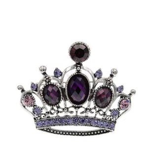 Broche Corona Jubilee Rosa Vintage Look Queen Broche Plateado Pin GGG101 - Imagen 1 de 10